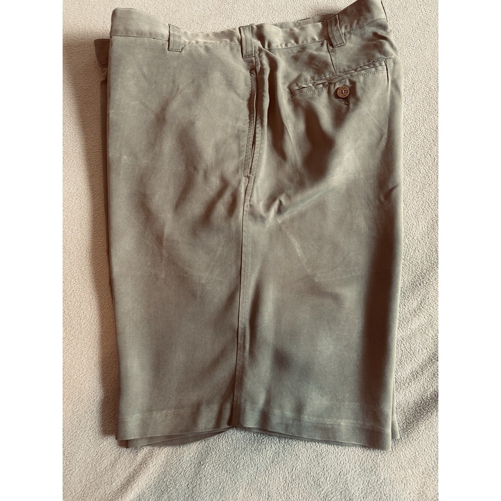 Montego Mon Men's 100% Silk Sz 36 Khaki Shorts Quiet Luxury Preppy   **NOTE**